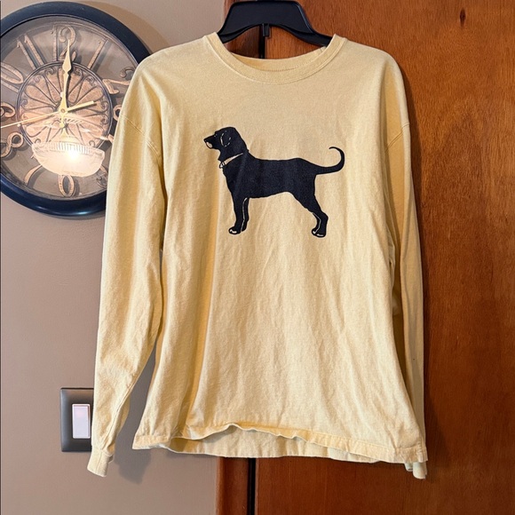 The Black Dog Tops - The Black Dog Light Yellow Long Sleeve Shirt Medium